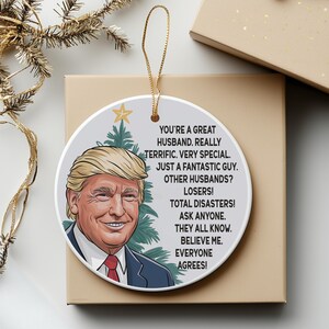 Christmas Trump Ornament: Funny Holiday Decor (Ceramic, 3 Inch)