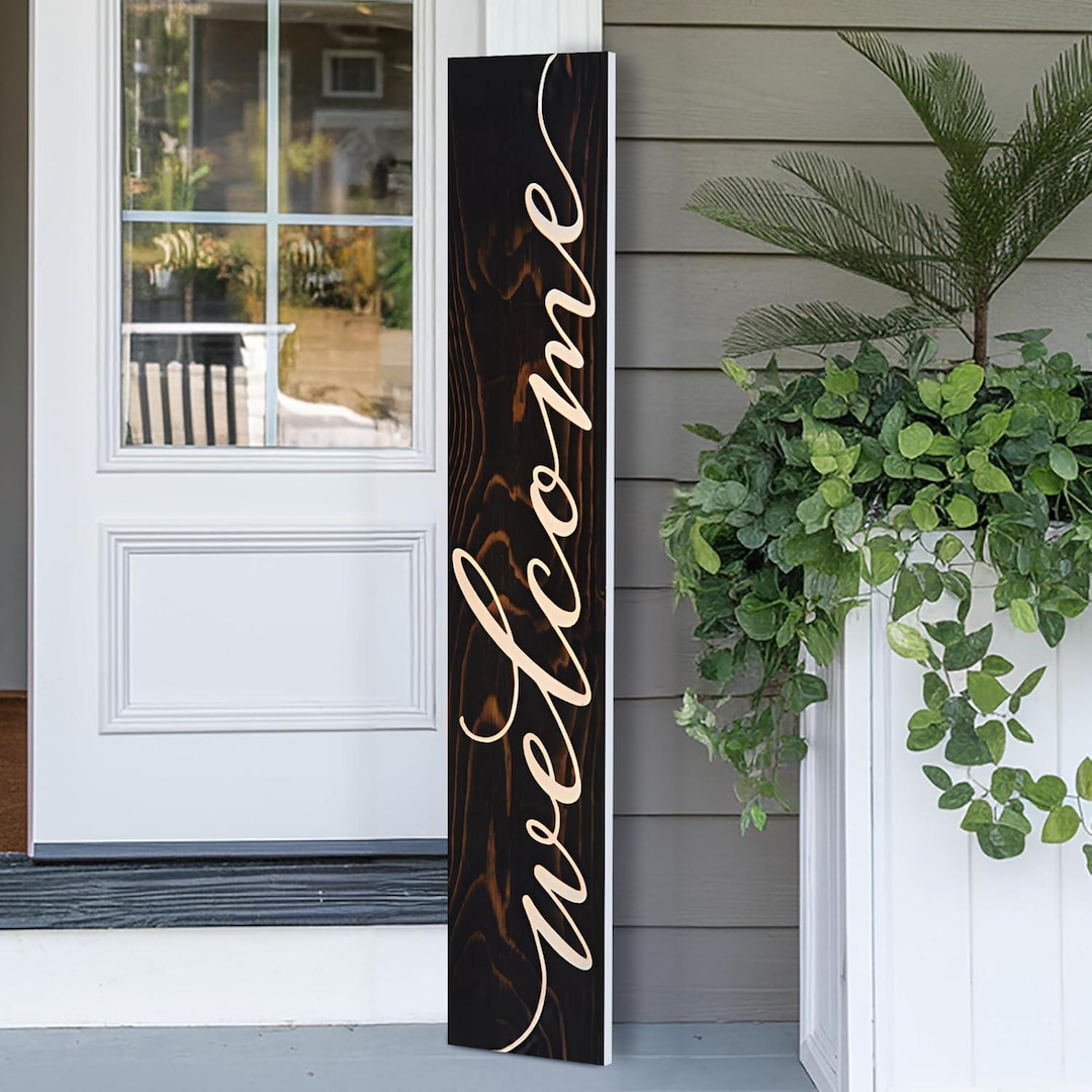 Large Pvc Sign Posts Large Welcome Sign: Durable PVC Porch Decor, 48x8 Inches - Etsy