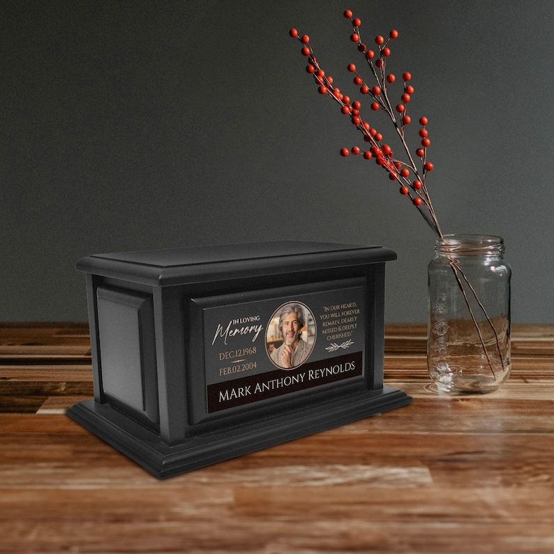 decorative wooden, modern adult wood, commemoration etched, biodegradable carved, remembrance sympathy, bereavement engraved, sustainable military, handcrafted tribute, grandparent funeral, firefighter natural, scattering companion, interment sibling, veteran afterlife