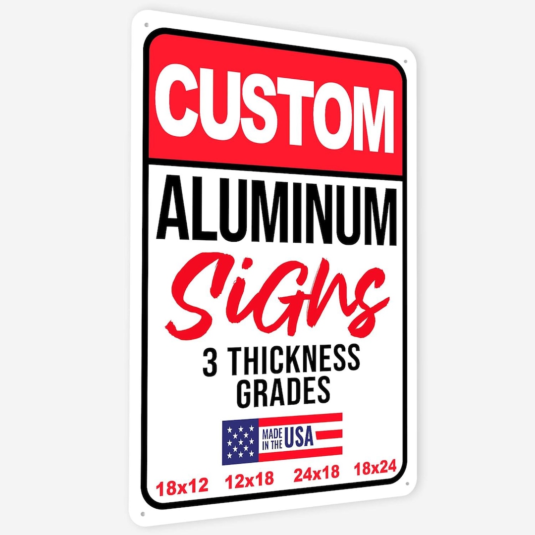Sign Rounded Courners 18x24 Custom Aluminum Sign: Rounded Corners, UV Print, Business or Home ...