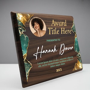 12x9" Custom Wooden Award Plaque: Employee, Retirement, Appreciation