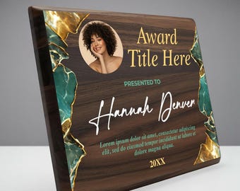 12x9" Custom Wooden Award Plaque: Employee, Retirement, Appreciation