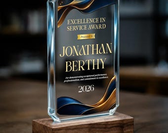 5x8.25" Personalized Award Plaque with Logo and Text - Design 5