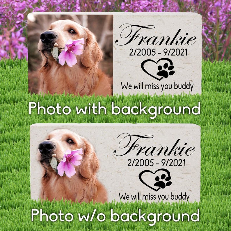 Pet Memorial Stone, Pet Tribute Memorial, Custom Pet Headstone, Outdoor Pet Marker, Pet Sympathy Gift, Pet Loss Gift, Pet Memory Keepsake, Garden Pet Marker, Pet Photo Stone, Pet Remembrance Gift, Pet Grave Marker, Dog Memorial Stone, Dog Memorial Stone