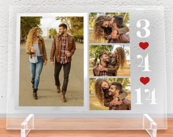 Custom Couples Photo Frame - Glass 5x7 with Date and Text