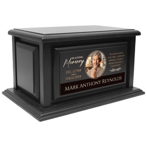 250lbs Personalized Human Urns Made of Solid Pine Wood, Custom Urns for Human Ashes, Large Wood Urn, Cremation Urn for Ashes (Design 4)