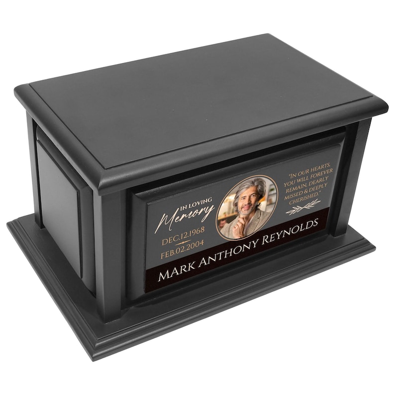 decorative wooden, modern adult wood, commemoration etched, biodegradable carved, remembrance sympathy, bereavement engraved, sustainable military, handcrafted tribute, grandparent funeral, firefighter natural, scattering companion, interment sibling, veteran afterlife