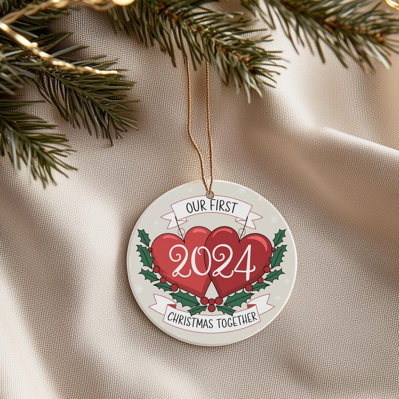 2.75 Ceramic Ornament Wedding Gifts for Couple 2024, Just Married
