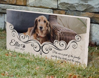 Pet Memorial Stone: Personalized Sandstone Marker (Photo & Text)