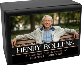 Personalized Wooden Urns for Human Ashes up to 86 lbs (Design 3)