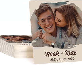 Photo Wedding Coasters: Personalized Keepsake Favors - Set of 10