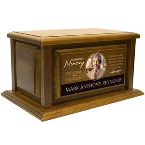 decorative wooden, modern adult wood, commemoration etched, biodegradable carved, remembrance sympathy, bereavement engraved, sustainable military, handcrafted tribute, grandparent funeral, firefighter natural, scattering companion, interment sibling, veteran afterlife