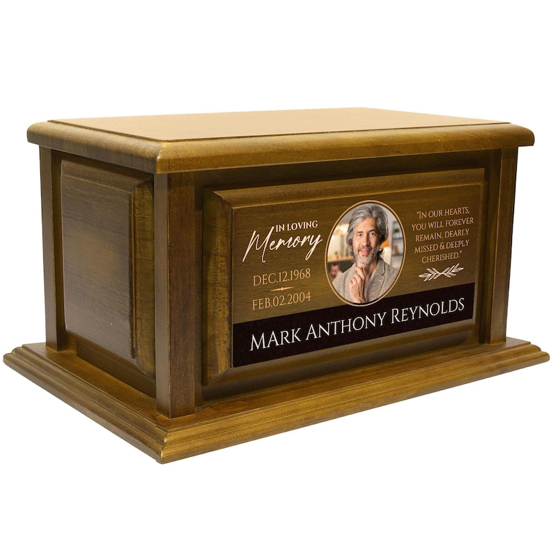 decorative wooden, modern adult wood, commemoration etched, biodegradable carved, remembrance sympathy, bereavement engraved, sustainable military, handcrafted tribute, grandparent funeral, firefighter natural, scattering companion, interment sibling, veteran afterlife