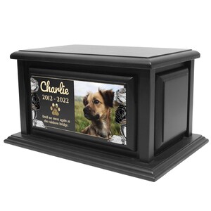 Personalized Solid Pine Wood Pet Urn for Dogs (250lbs)