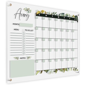 Personalized Acrylic Wall Calendar: Custom Dry Erase Monthly Planner