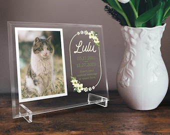 Personalized Cat Memorial Picture Frame 5x7: Custom Pet Remembrance Gift