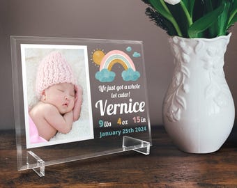 Personalized Baby Picture Frame: Custom Nursery Decor, New Parent Gift