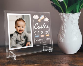 Personalized Baby Picture Frame: Custom Nursery Decor, New Parent Gift