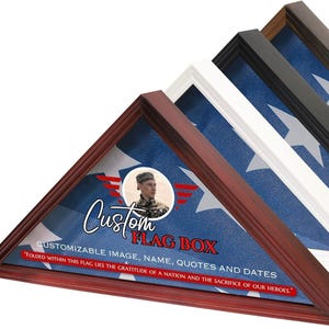 Personalized Solid Wood Flag Display Case: Veteran Memorial
