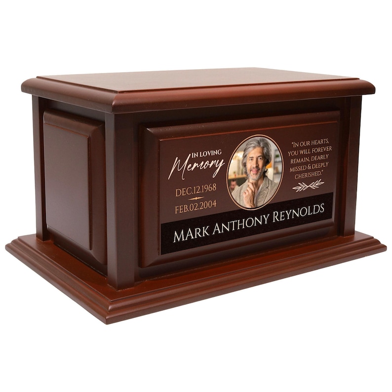 decorative wooden, modern adult wood, commemoration etched, biodegradable carved, remembrance sympathy, bereavement engraved, sustainable military, handcrafted tribute, grandparent funeral, firefighter natural, scattering companion, interment sibling, veteran afterlife