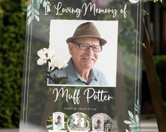 18"x24" Personalized Funeral Welcome Sign, Custom Celebration of Life, Custom Memorial Sign, In Loving Memory, Personalized Funeral Poster