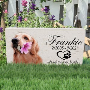 Pet Memorial Stone, Pet Tribute Memorial, Custom Pet Headstone, Outdoor Pet Marker, Pet Sympathy Gift, Pet Loss Gift, Pet Memory Keepsake, Garden Pet Marker, Pet Photo Stone, Pet Remembrance Gift, Pet Grave Marker, Dog Memorial Stone, Dog Memorial Stone