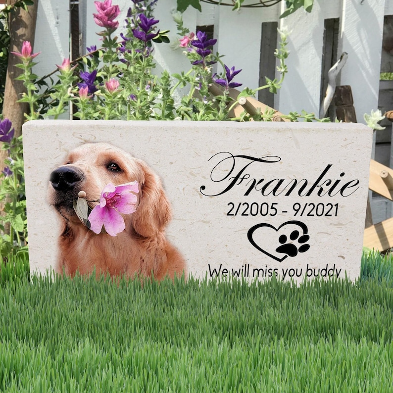 Pet Memorial Stone, Pet Tribute Memorial, Custom Pet Headstone, Outdoor Pet Marker, Pet Sympathy Gift, Pet Loss Gift, Pet Memory Keepsake, Garden Pet Marker, Pet Photo Stone, Pet Remembrance Gift, Pet Grave Marker, Dog Memorial Stone, Dog Memorial Stone