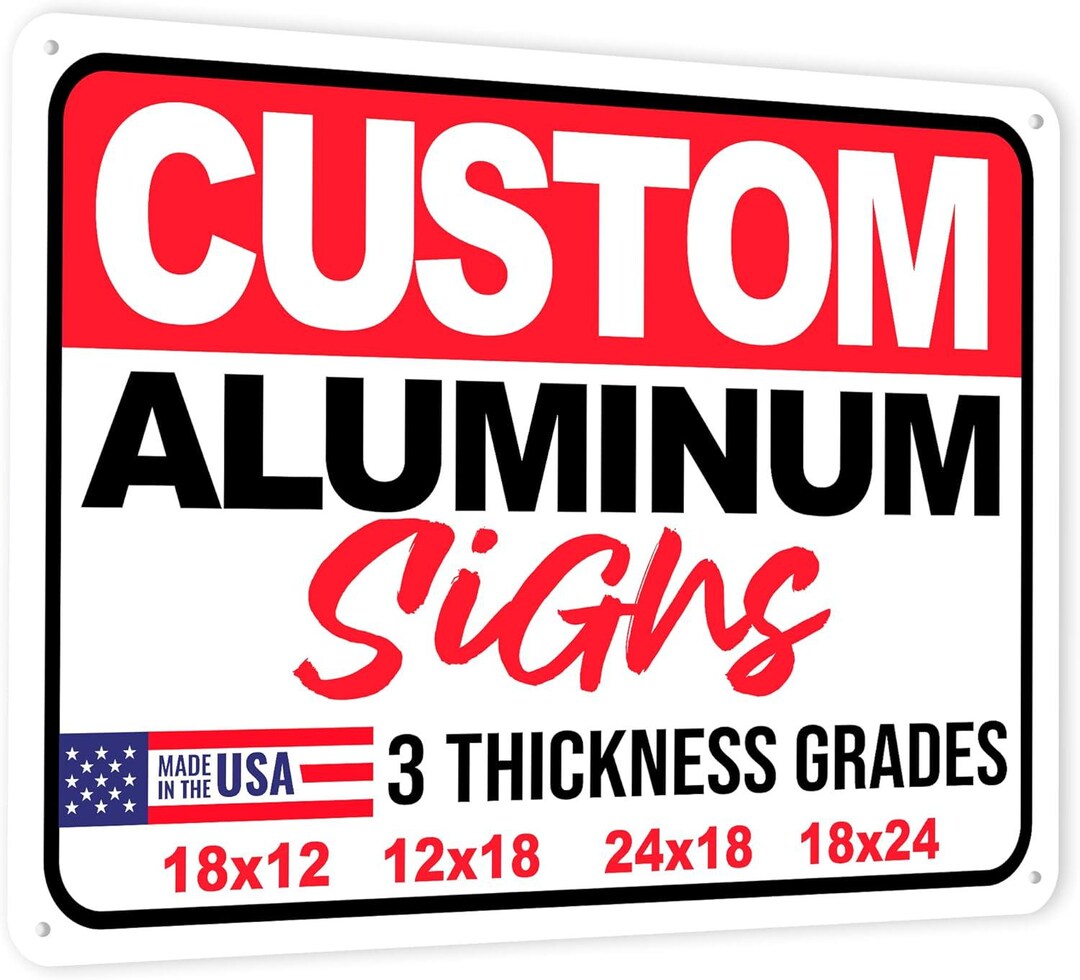 Sign Rounded Courners Custom Aluminum Sign: Rounded Corners, Weatherproof Metal, Business ...