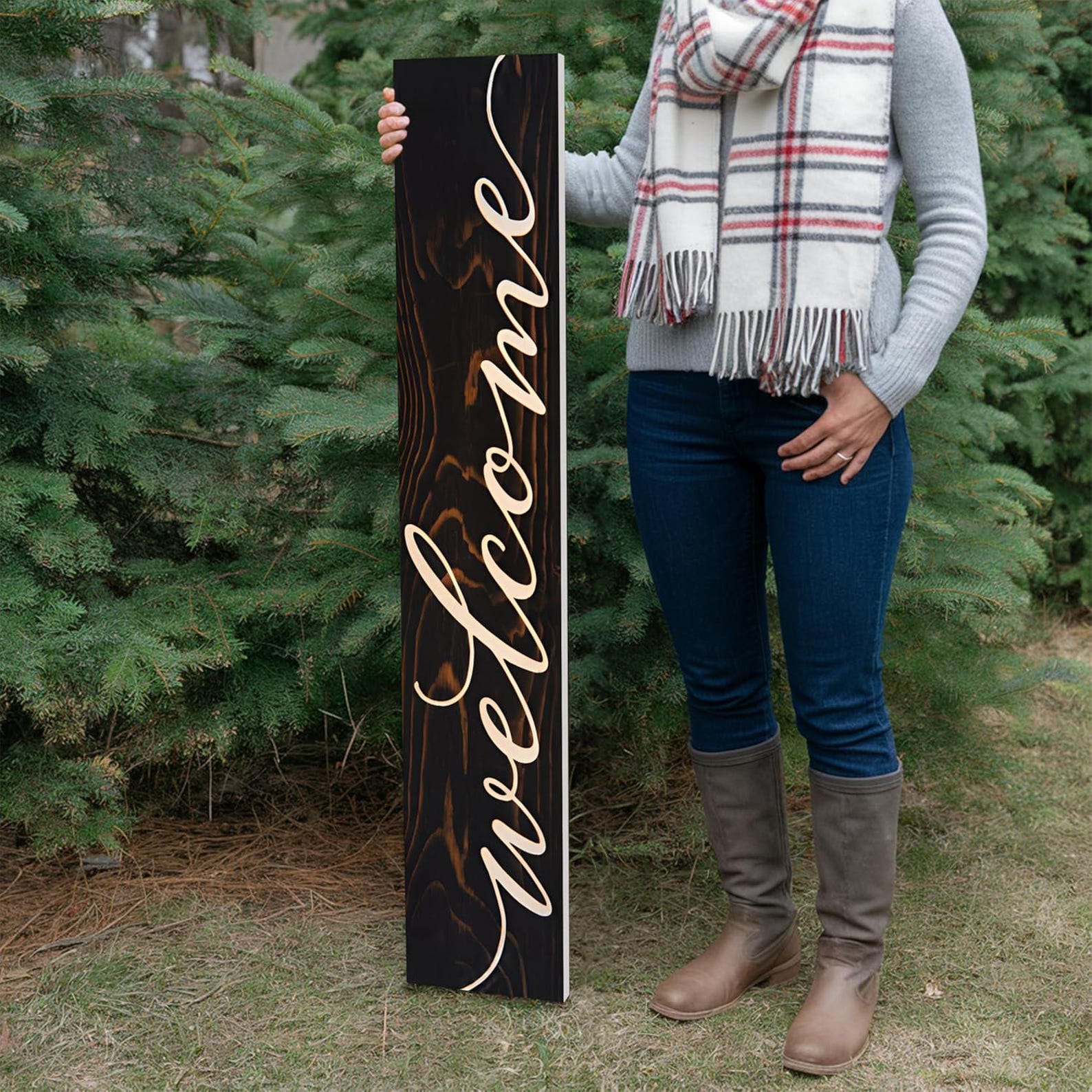 Large Welcome Sign: Durable PVC Porch Decor, 48x8 Inches - Etsy