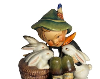 Rare TMK 2 - 1950 - 1959 Hummel &quot; Playmates &quot; Boy Bunnies Figurine Crown TMK 2 # 58 / 0