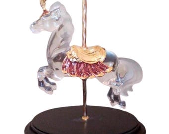Franklin Mint Crystal Prancer Carousel Horse Figurine Sculpture