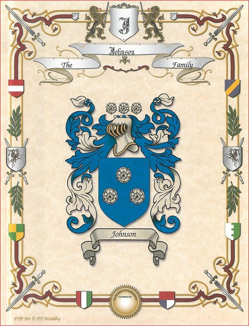 Single Family Coat of Arms Etsy