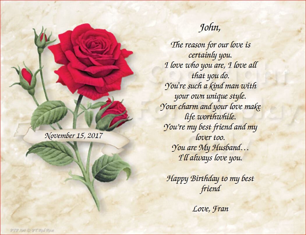 Red Rose Happy Birthday To My Best Friend Art Id Rrose 01 Etsy