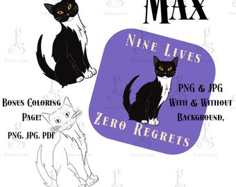 Black Cat Printable Art, Download and Print Coloring Page
