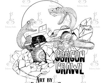 Haunted Monster Off Road Coloring Page, Digital Download PDF & PNG