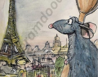Download digital | Ratatouille Original Art Print Aquarela e desenho/pintura a tinta