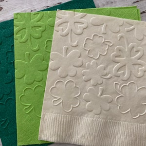 Shamrock Napkins, St Patrick's Day, Clover, Irish Party, Lucky One, March, First Birthday, Two Lucky, Birthday, Baby Shower