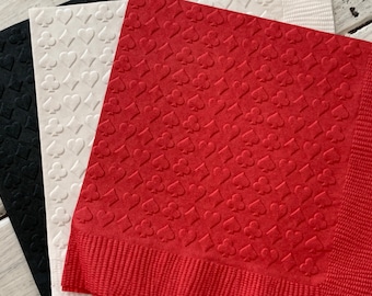 Card Napkins, Playing Card Napkins, Casino Party, Poker Party, Spade, Club, Heart, Card Party, Alice in Wonderland Theme