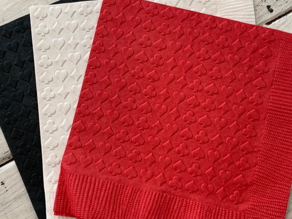 Card Napkins, Playing Card Napkins, Casino Party, Poker Party, Spade, Club, Heart, Card Party, Alice in Wonderland Theme