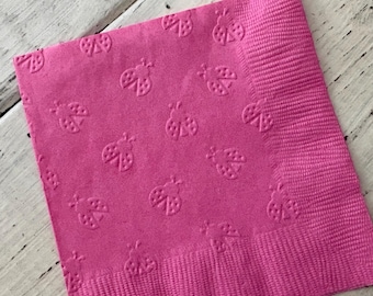 Ladybug Napkins, Embossed Napkins, Ladybug, Birthday Party, Baby Shower, Garden, Spring, Summer, Picnic, Little Lady