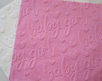 Baby Shower Napkins, Girl Baby Shower, Baby Girl, Embossed Napkins, Cake Napkins, Beverage Napkins
