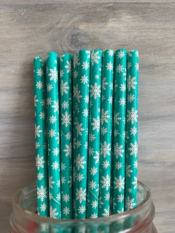 24 Christmas Snowflake Straws / Cake Pop Sticks