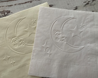 Moon and Star Napkins, Twinkle Twinkle Little Star, Birthday, Baby Shower, Gender Reveal Shower, Sprinkle, Celestial, Lullabies