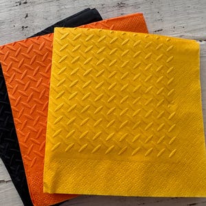Diamond Plate Napkins, Embossed Napkins, Construction Party, Building Party, Truck Party, Under Construction