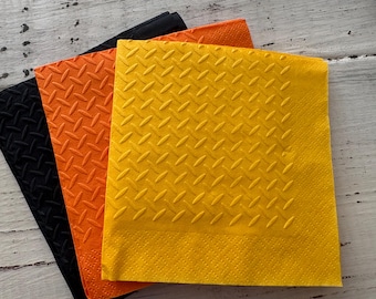 Diamond Plate Napkins, Embossed Napkins, Construction Party, Building Party, Truck Party, Under Construction