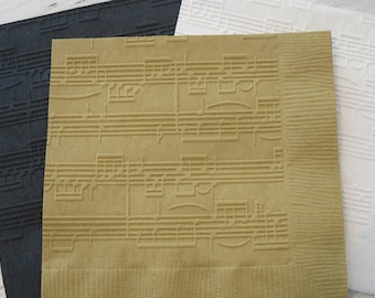 Music Napkins, Embossed Napkins, Sheet Music Napkins, Recital, Music Party, Concert, Rock Star, Birthday, Baby Shower