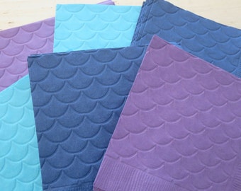 Mermaid Napkins, Mermaid Birthday Party, Mermaid Theme Party, Mermaid Baby Shower, Mermaid Party, Mermaid Scales, Under the Sea