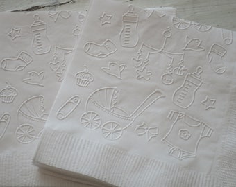 Baby Shower Napkins, Boy Baby Shower, Girl Baby Shower, Neutral Baby Shower, Gender Reveal Baby Shower, He or She, Gender Reveal Party