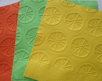 Lemon Napkins, Lemonade, Lime, Orange, Bar Napkins, Pink Lemonade, Cinco de Mayo, Baby Shower, Main Squeeze, Birthday, Taco, Citrus, Cutie