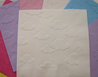 Cloud Napkins, Baby Shower, Rainbow Party, Birthday Party, Airplane Party, Cloud Baby Shower